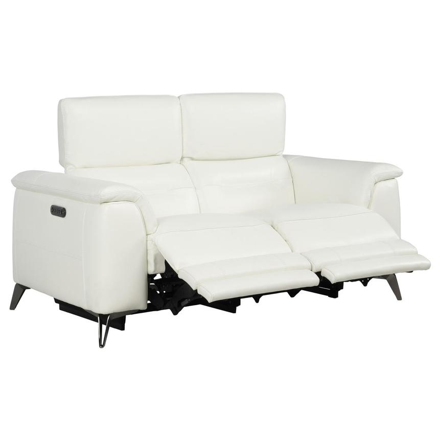 Anabel White 2.0 Leather Power Reclining Loveseat alternate image, 4 of 11 images.