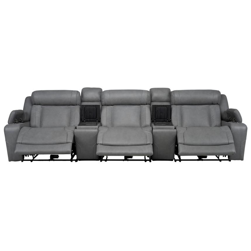 Odyssey Cobalt 5PCS/3PWR Home Theater Leather Seating w/Beverage Cooler  alternate image, 2 of 15 images.