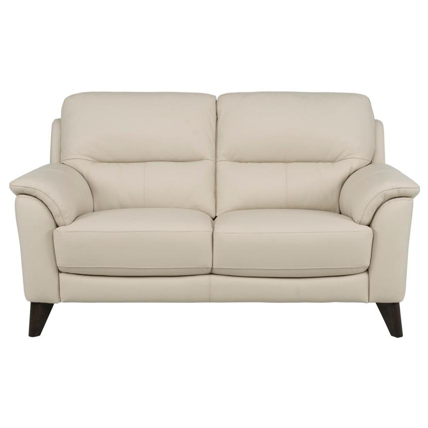 Bali Cream Leather Loveseat main image, 1 of 8 images.