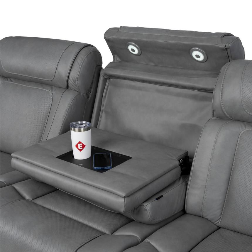 Cobalt Leather Power Reclining Sofa  alternate image, 8 of 13 images.