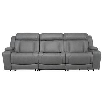 Cobalt Leather Power Reclining Sofa