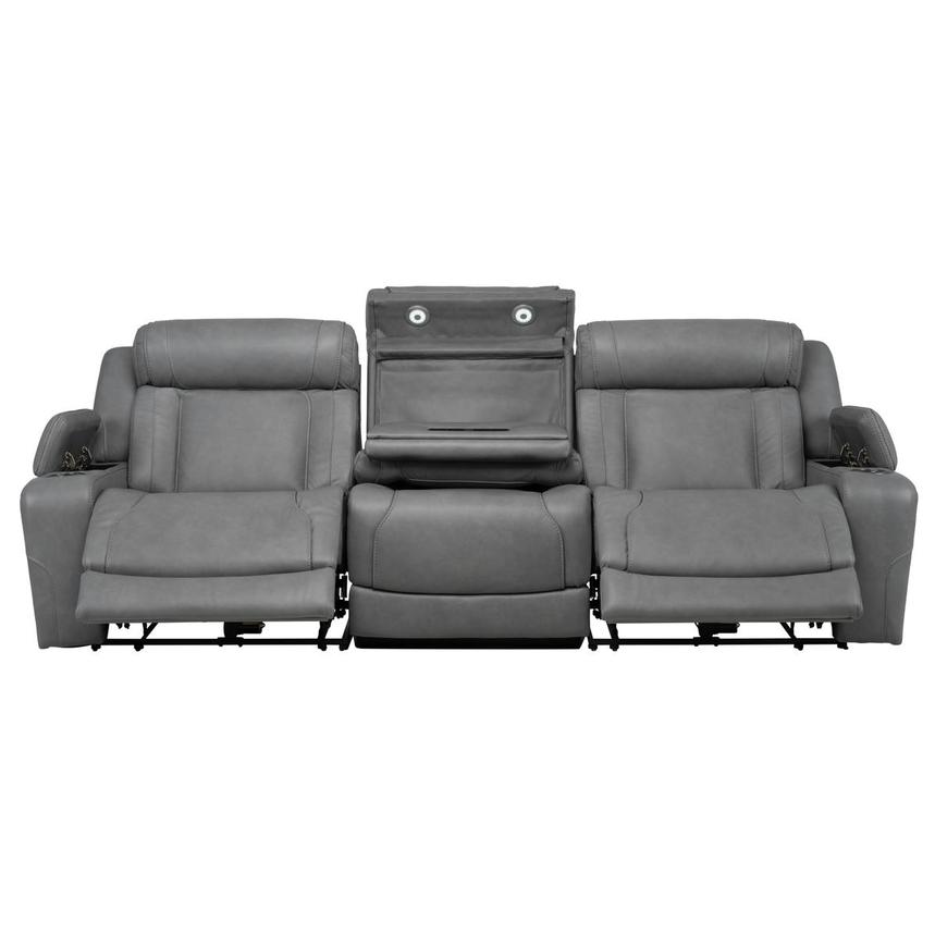 Odyssey Cobalt Leather Power Reclining Sofa  alternate image, 3 of 14 images.