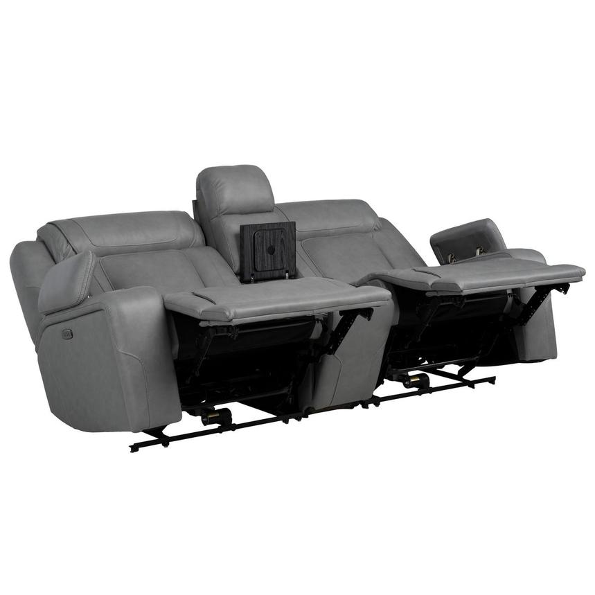 Odyssey Cobalt Leather Reclining Sofa w/Beverage Cooler  alternate image, 5 of 16 images.