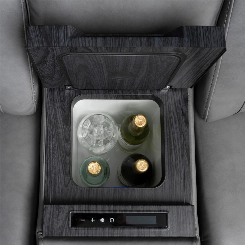 Odyssey Cobalt Leather Reclining Sofa w/Beverage Cooler  alternate image, 10 of 16 images.