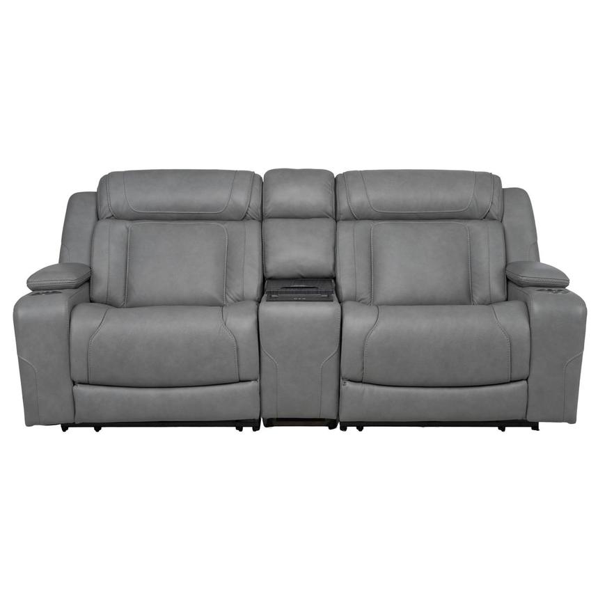 Odyssey Cobalt Leather Reclining Sofa w/Beverage Cooler main image, 1 of 16 images.