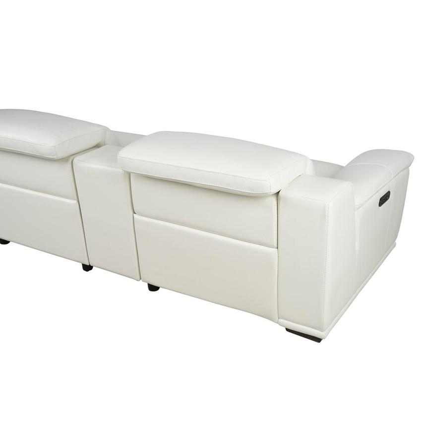 Davis 2.0 White Leather Power Reclining Sectional with 6PCS/3PWR  alternate image, 4 of 13 images.