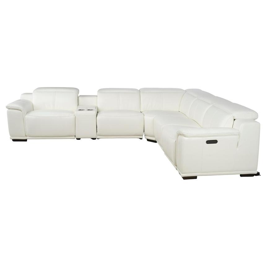 Davis 2.0 White Leather Power Reclining Sectional with 6PCS/3PWR alternate image, 3 of 13 images.