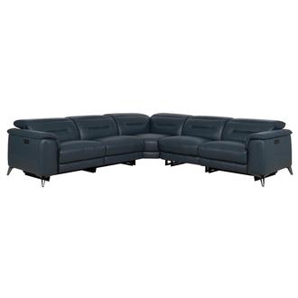 Anabel 2.0 Blue Power Reclining Sectional with 5PCS/2PWR