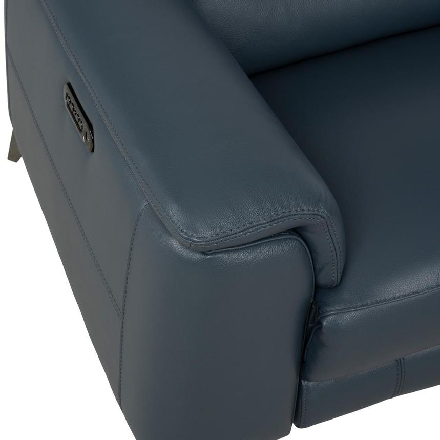 Anabel 2.0 Blue Leather Power Reclining Sectional with 5PCS/3PWR  alternate image, 8 of 9 images.