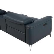 Anabel 2.0 Blue Leather Power Reclining Sectional with 6PCS/3PWR  alternate image, 3 of 13 images.