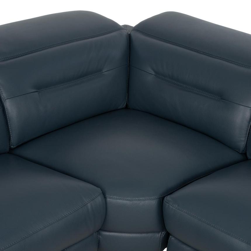 Anabel 2.0 Blue Leather Power Reclining Sectional with 6PCS/3PWR alternate image, 4 of 13 images.