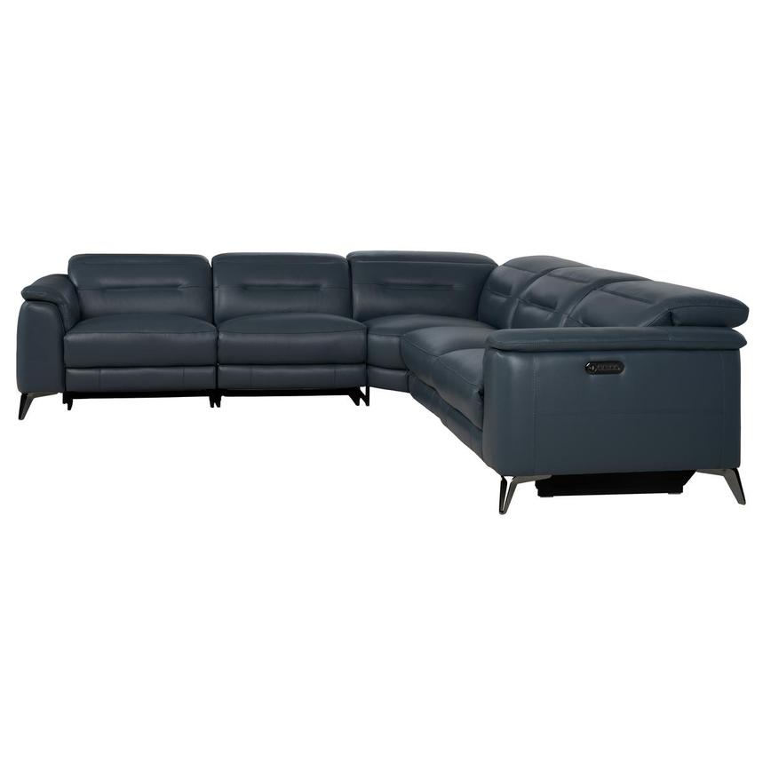 Anabel 2.0 Blue Power Reclining Sectional with 5PCS/2PWR  alternate image, 3 of 10 images.