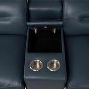 Anabel 2.0 Blue Leather Power Reclining Sectional with 6PCS/3PWR  alternate image, 8 of 13 images.