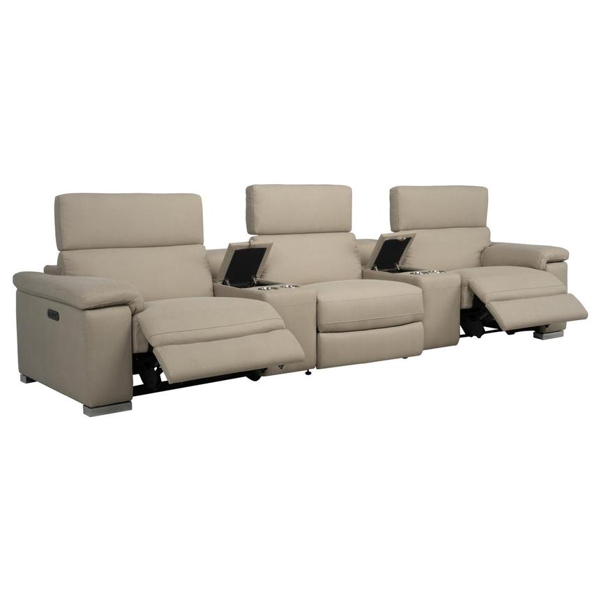 Karly Beige Home Theater Seating with 5PCS/2PWR  alternate image, 3 of 11 images.