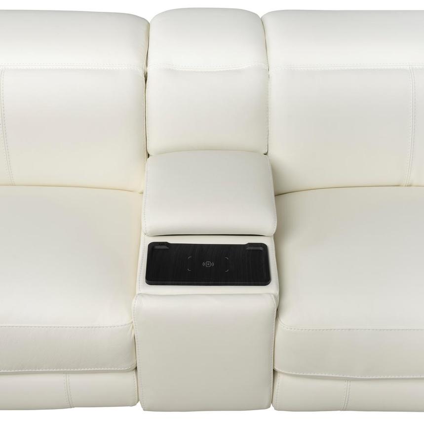 Luke 2.0 White Leather Power Reclining Sectional with 5PCS/2PWR alternate image, 6 of 11 images.