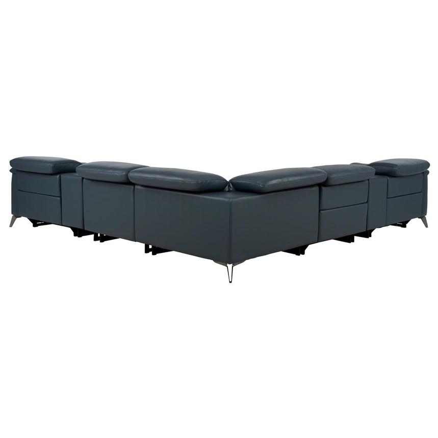 Anabel 2.0 Blue Leather Power Reclining Sectional with 7PCS/3PWR alternate image, 3 of 13 images.