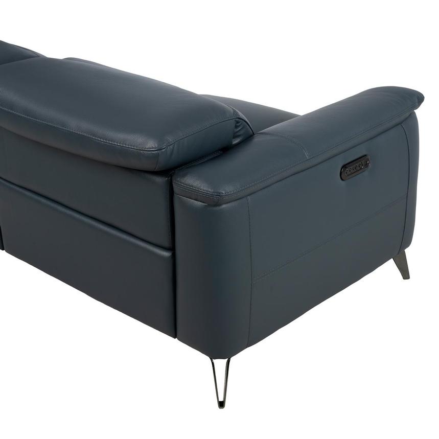 Anabel 2.0 Blue Leather Power Reclining Sectional with 6PCS/2PWR  alternate image, 3 of 13 images.