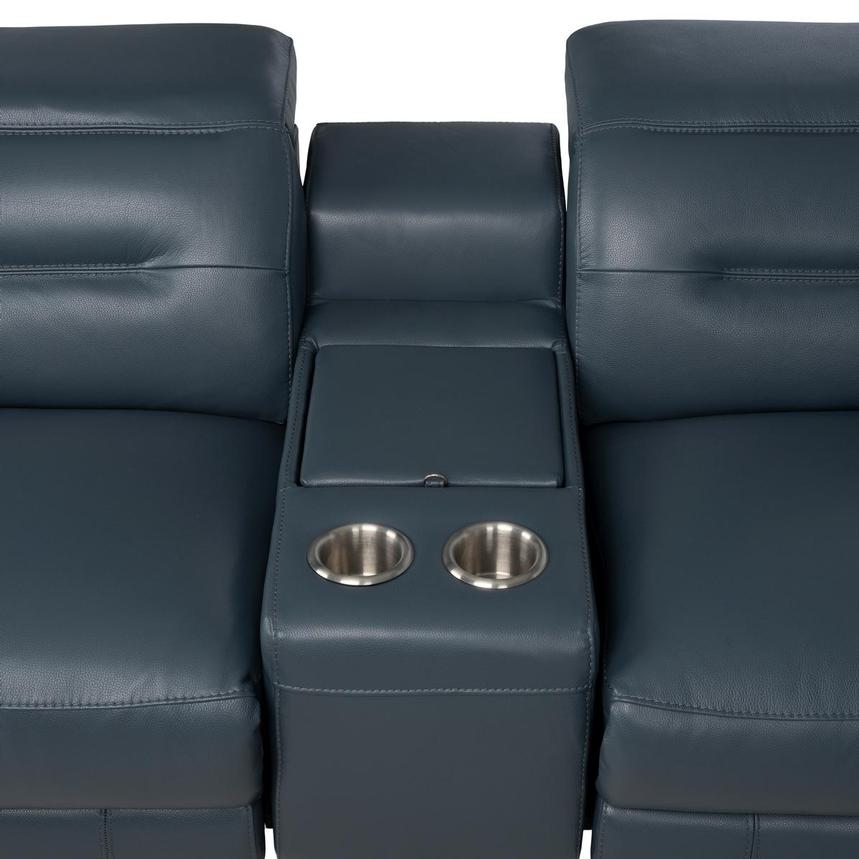 Anabel 2.0 Blue Leather Power Reclining Sectional with 6PCS/2PWR alternate image, 6 of 13 images.