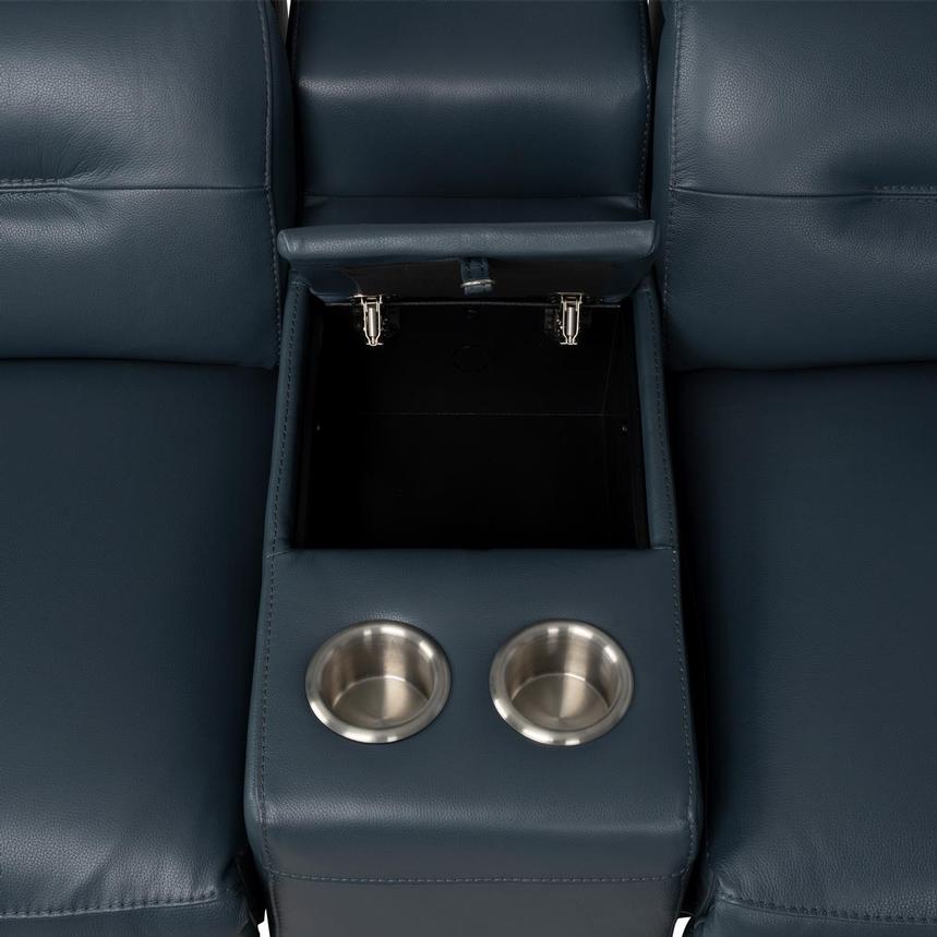 Anabel 2.0 Blue Leather Power Reclining Sectional with 6PCS/2PWR  alternate image, 8 of 13 images.