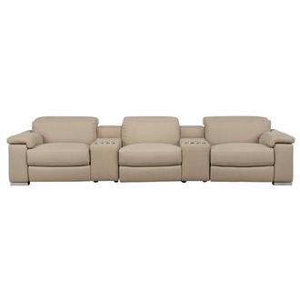 Karly Beige Home Theater Seating with 5PCS/2PWR