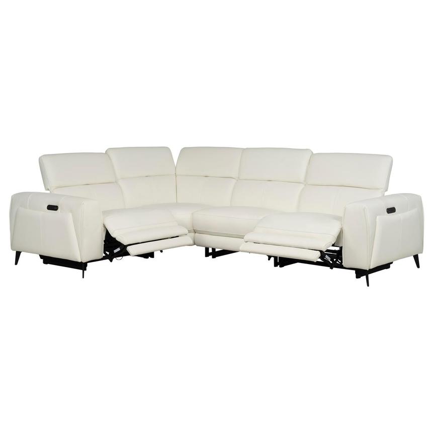 Luke 2.0 White Leather Power Reclining Sectional with 4PCS/2PWR  alternate image, 2 of 10 images.