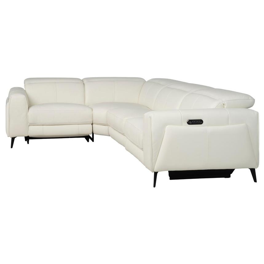 Luke 2.0 White Leather Power Reclining Sectional with 4PCS/2PWR  alternate image, 3 of 10 images.