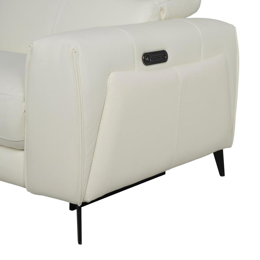 Luke 2.0 White Leather Power Reclining Sectional with 6PCS/2PWR  alternate image, 10 of 12 images.