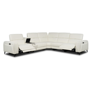 Luke 2.0 White Leather Power Reclining Sectional with 6PCS/2PWR  alternate image, 2 of 12 images.