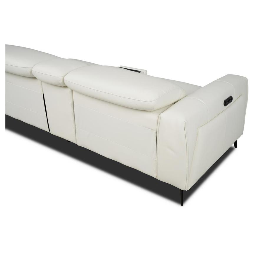 Luke 2.0 White Leather Power Reclining Sectional with 6PCS/2PWR alternate image, 4 of 12 images.