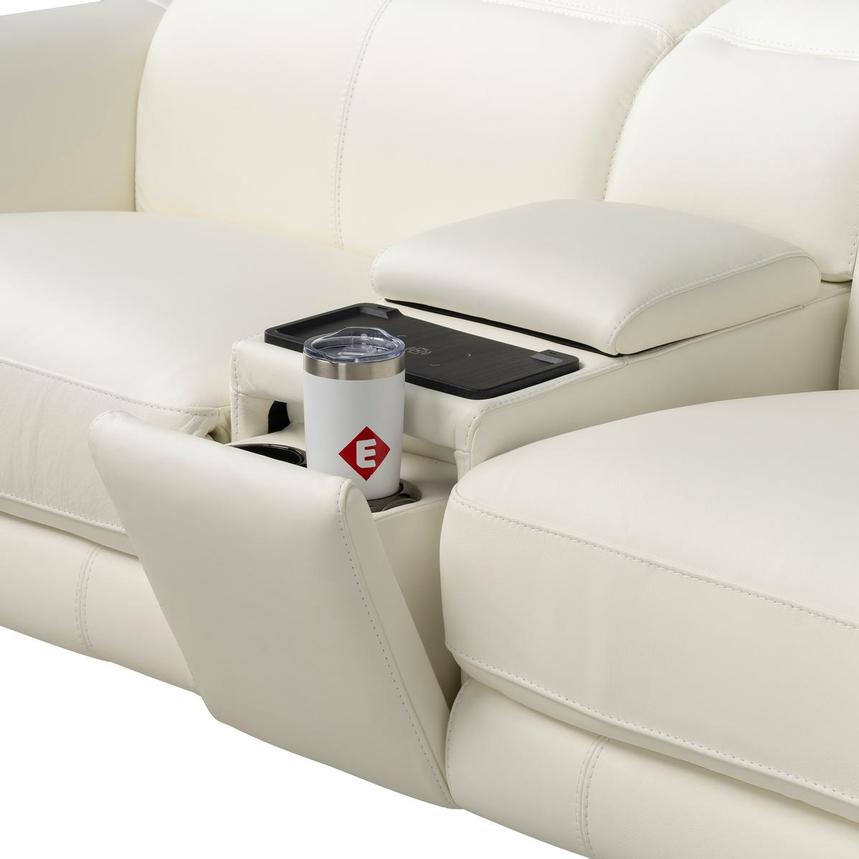 Luke 2.0 White Leather Power Reclining Sectional with 6PCS/3PWR alternate image, 6 of 12 images.