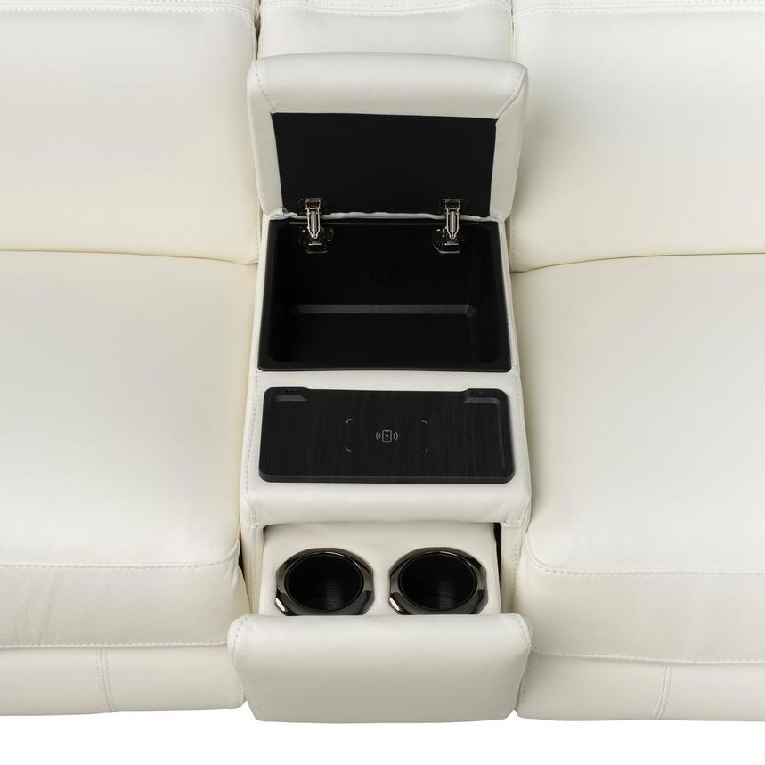 Luke 2.0 White Leather Power Reclining Sectional with 6PCS/3PWR  alternate image, 8 of 12 images.