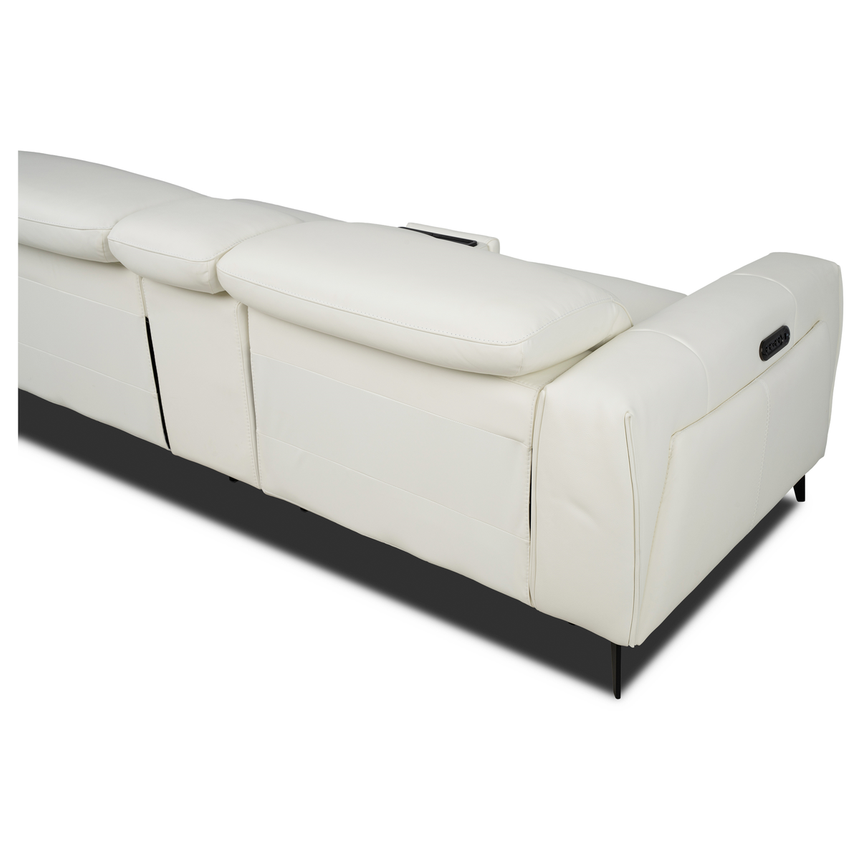 Luke 2.0 White Leather Power Reclining Sectional with 6PCS/3PWR alternate image, 4 of 12 images.