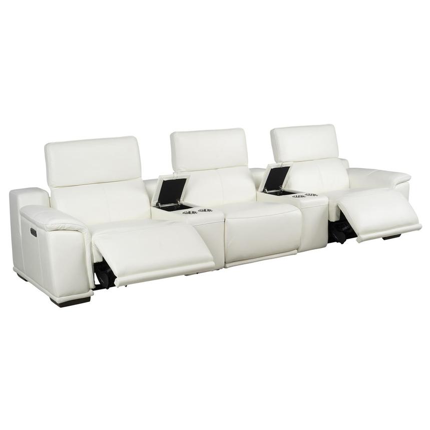 Davis 2.0 White Home Theater Leather Seating with 5PCS/2PWR | El