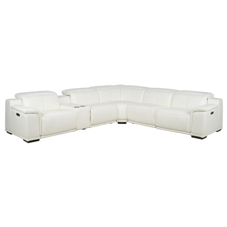 Davis 2.0 White Leather Power Reclining Sectional with 6PCS/2PWR main image, 1 of 13 images.