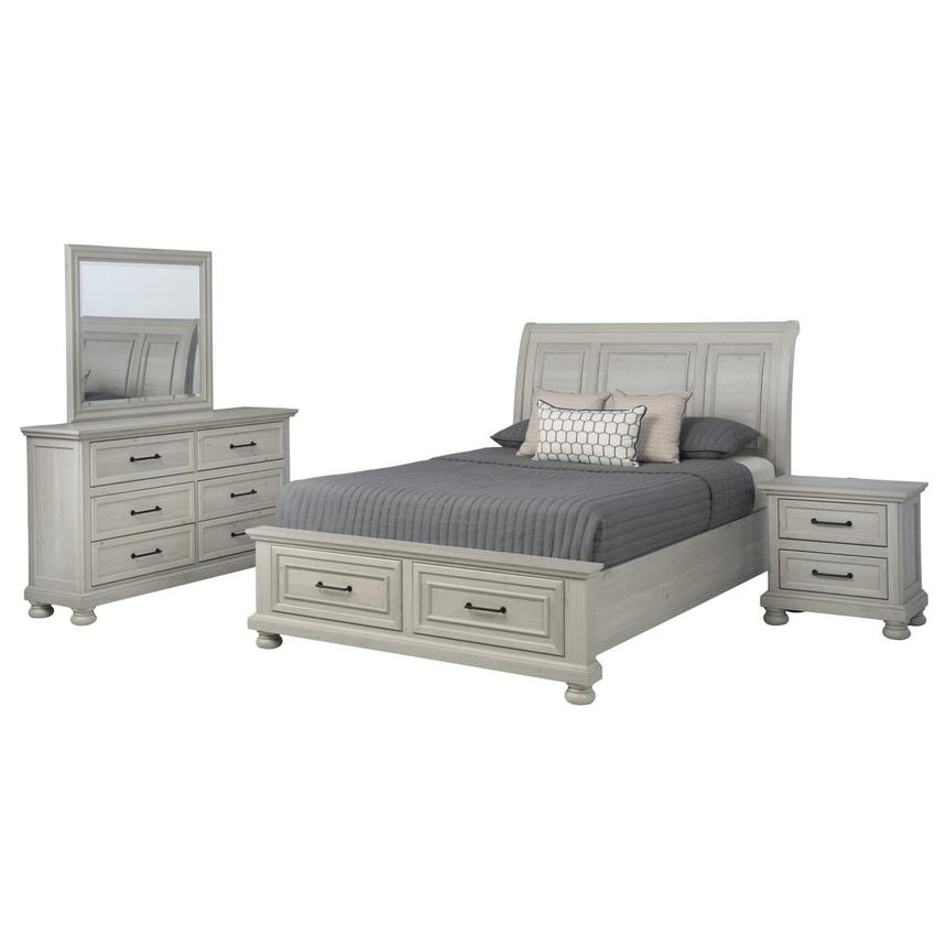 Lenox Grey 4-Piece Queen Bedroom Set  main image, 1 of 5 images.