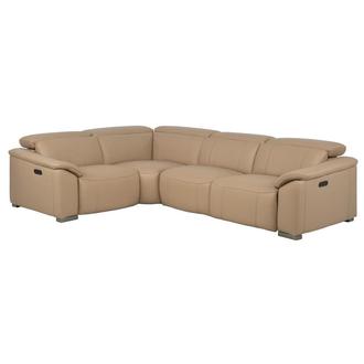 Cordova Dark Cream Leather Power Reclining Sectional with 4PCS/2PWR