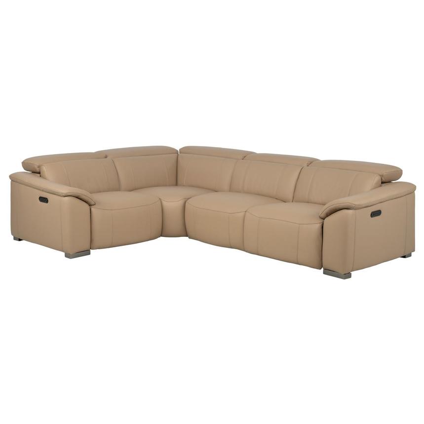 Cordova Dark Cream Leather Power Reclining Sectional with 4PCS/2PWR main image, 1 of 10 images.