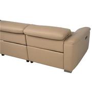 Cordova Dark Cream Leather Power Reclining Sectional with 5PCS/2PWR  alternate image, 5 of 10 images.