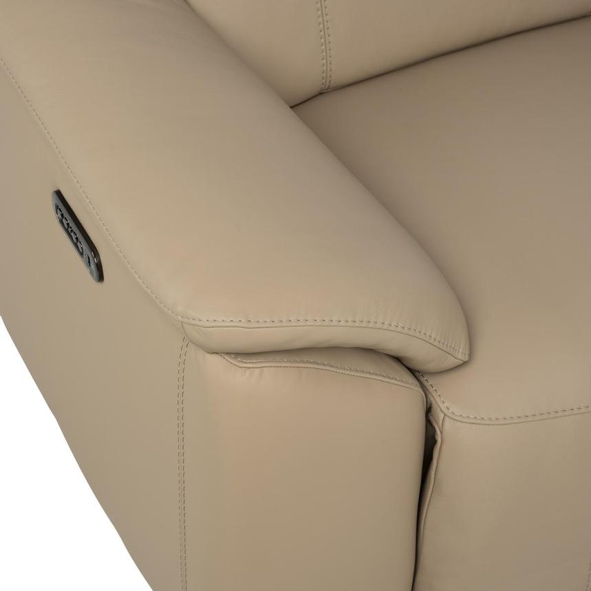 Cordova Dark Cream Leather Power Reclining Sectional with 5PCS/3PWR  alternate image, 8 of 9 images.