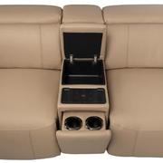 Cordova Dark Cream Leather Power Reclining Sectional with 6PCS/2PWR  alternate image, 5 of 10 images.