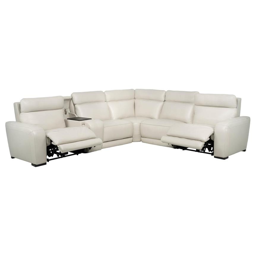 Rumba Leather Power Reclining Sectional with 6PCS/2PWR  alternate image, 2 of 16 images.