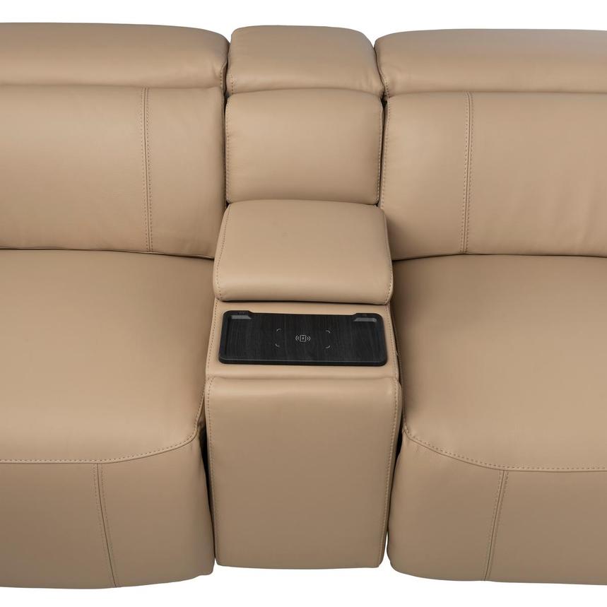 Cordova Dark Cream Leather Power Reclining Sectional with 7PCS/3PWR  alternate image, 5 of 12 images.
