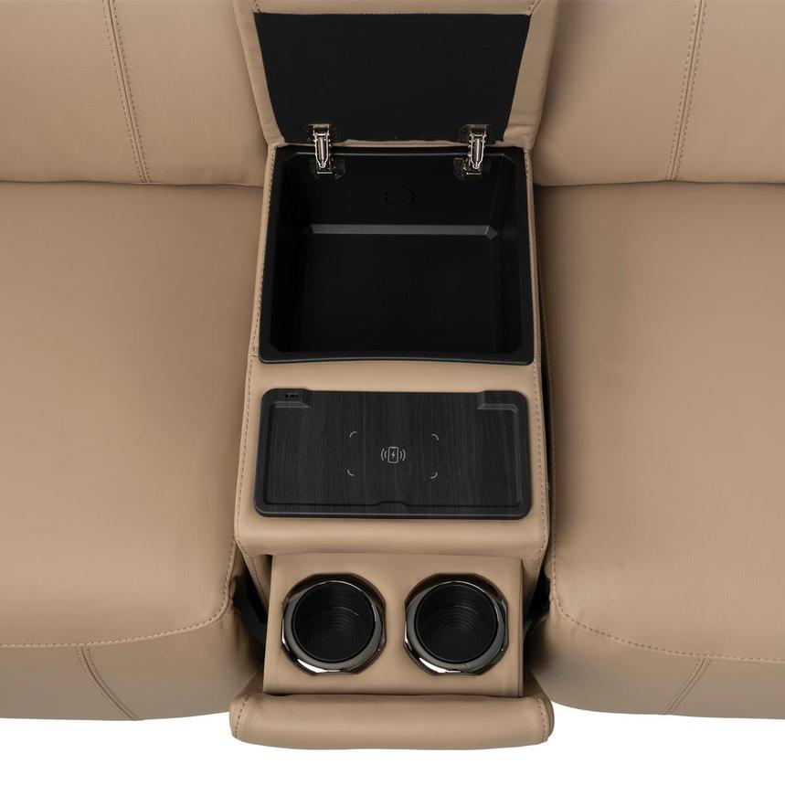 Cordova Dark Cream Leather Power Reclining Sectional with 7PCS/3PWR  alternate image, 8 of 13 images.