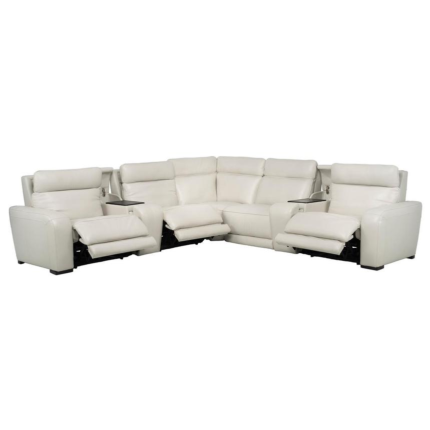 Rumba Leather Power Reclining Sectional with 7PCS/3PWR  alternate image, 2 of 17 images.