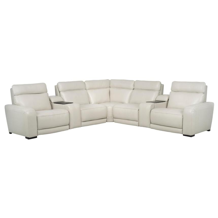 Rumba Leather Power Reclining Sectional with 7PCS/3PWR main image, 1 of 18 images.