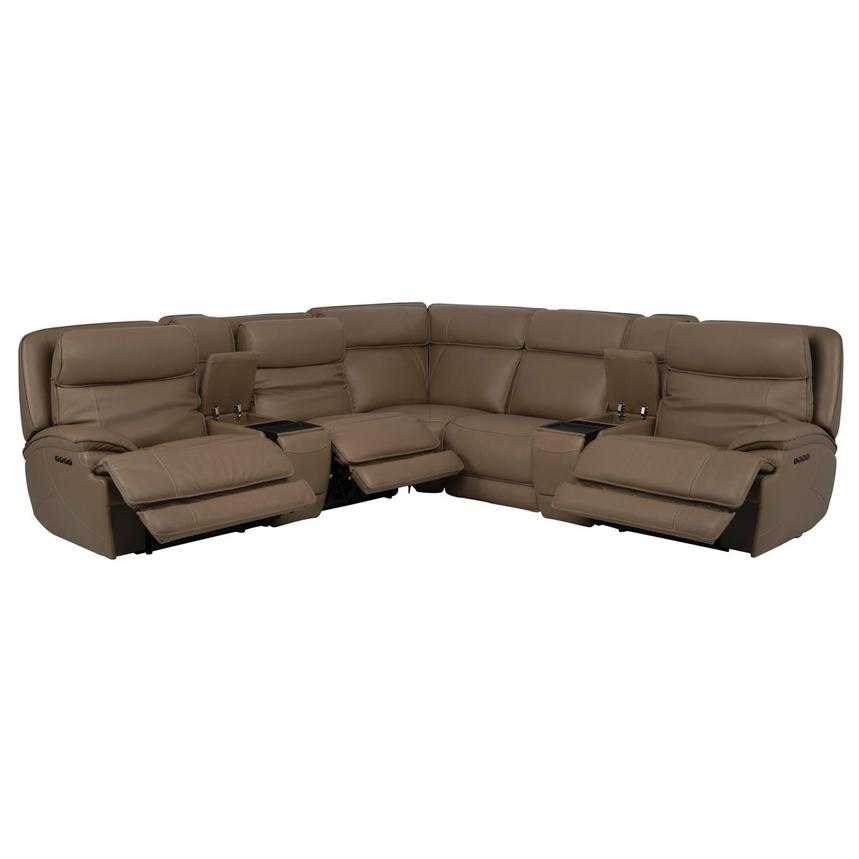 Mambo Leather Power Reclining Sectional with 7PCS/3PWR alternate image, 3 of 12 images.