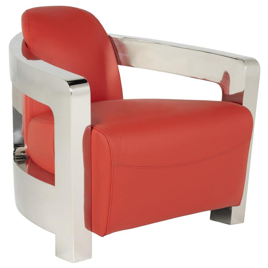 Aviator II Red Leather Accent Chair alternate image, 3 of 8 images.