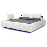 Cassie Party White King Platform Bed w/3 Backrests  main image, 1 of 2 images.