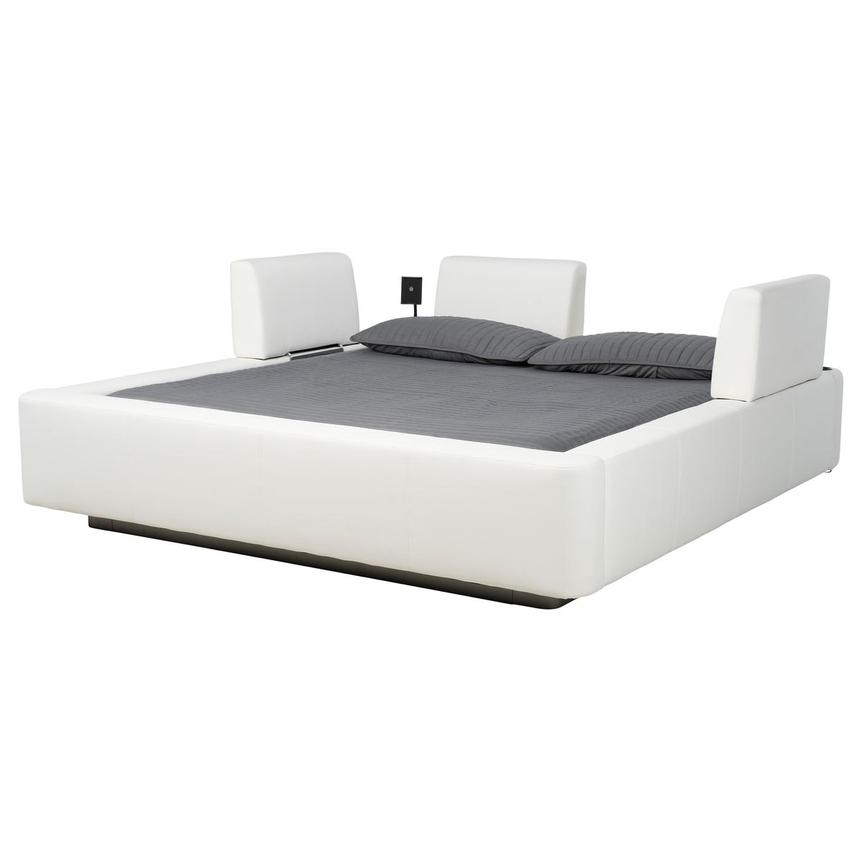 Cassie Party White King Platform Bed w/3 Backrests  alternate image, 2 of 2 images.