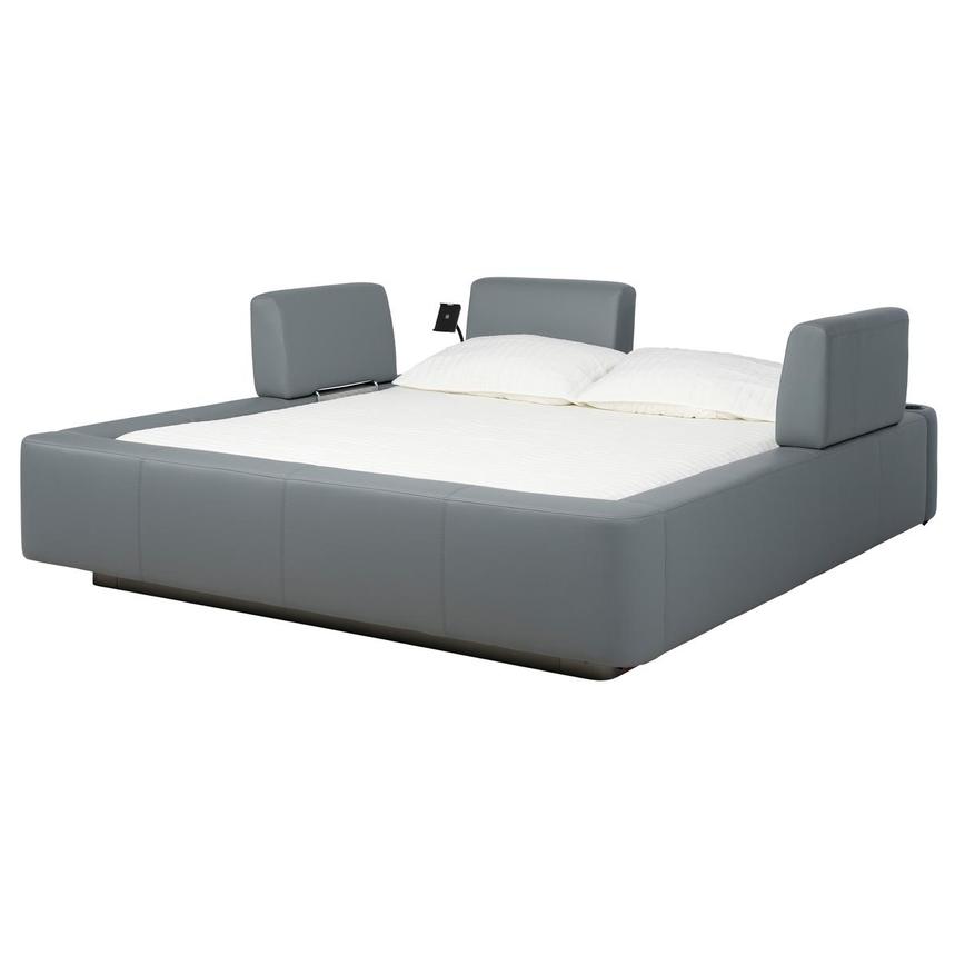 Cassie Party Grey King Platform Bed w/3 Backrests  alternate image, 2 of 2 images.